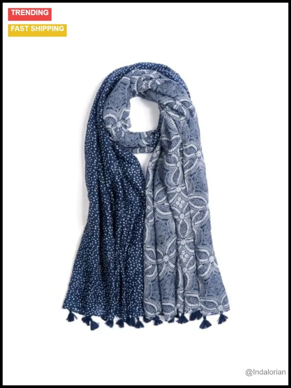 Lightweight Soft Floral Leopard Printed Fashion Scarf Shawl Wrap with Fringe